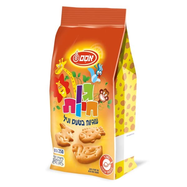 עוגיות גן חיות בטעם וניל, 250 גרם