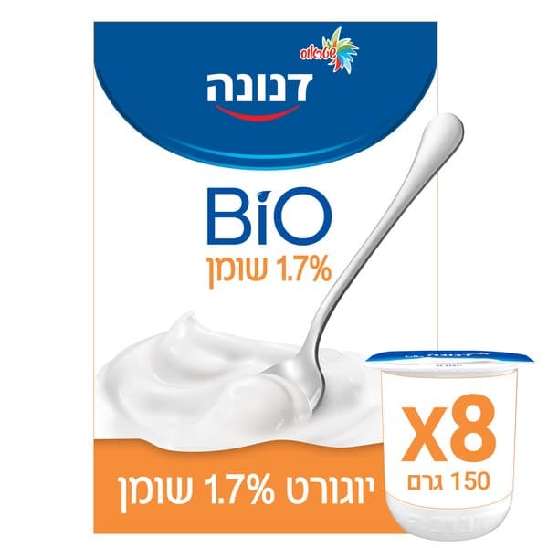 דנונה 8 יח' יוגורט ביו פרוביוטי 1.7%