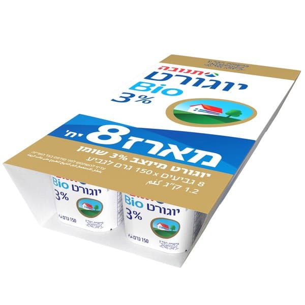 יוגורט טבעי 3% - 8 יחידות