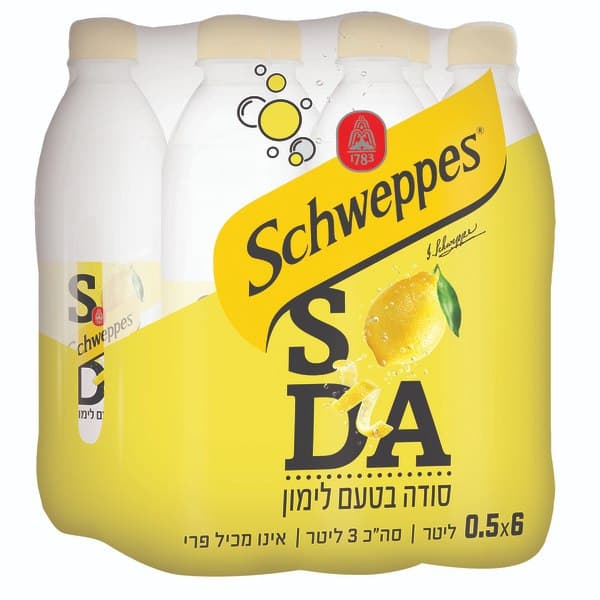 סודה בטעם לימון, שישיה 6 * 500 מ"ל