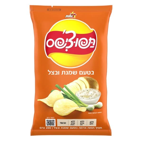 תפוצ'יפס בטעם שמנת בצל