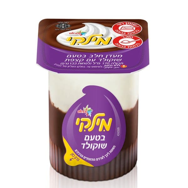 מילקי מעדן חלב בטעם שוקולד עם קצפת